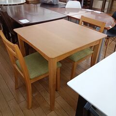 ★ジモティ割あり★ ニトリ ダイニングテーブルセット ナチュラル H72×D75×W75 クリーニング済み TK7014の画像