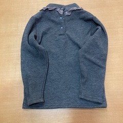 女児120サイズ・裏起毛タートルネック風(チャコールグレー)の画像
