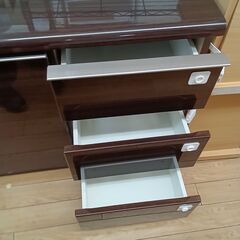 ★ジモティ割あり★ ニトリ キャビネット ダークブラウン H70×D42×W80 クリーニング済み TK7017の画像