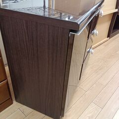 ★ジモティ割あり★ ニトリ キャビネット ダークブラウン H70×D42×W80 クリーニング済み TK7017の画像