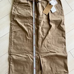 スカート タイトスカート LARU ラル 3L ベルト付き ストレッチ ベージュの画像