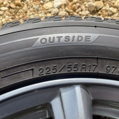 【早い者勝ち】225/55R17 スタッドレスタイヤ　iG50プラス　ヨコハマ　アルミホイール付き　4本セット　17インチ　スカイライン等　北海道　札幌の画像