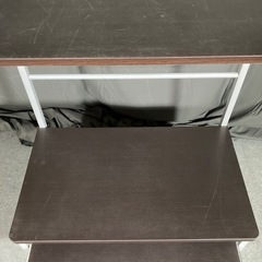 パソコンデスク　幅約67×奥行約48-60×高さ約95cm ローデスクローテーブル　キャスター付き　PCラック  パソコンラック パソコン机NO.35　の画像