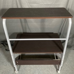 パソコンデスク　幅約67×奥行約48-60×高さ約95cm ローデスクローテーブル　キャスター付き　PCラック  パソコンラック パソコン机NO.35　の画像