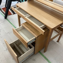 中古美品　 MUJI 無印良品　木製デスク　セット　オーク材突板　幅110cm 公田店の画像