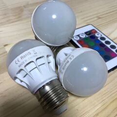 【3個まとめて】RGB マルチカラーLED電球 AC100V E26 の画像