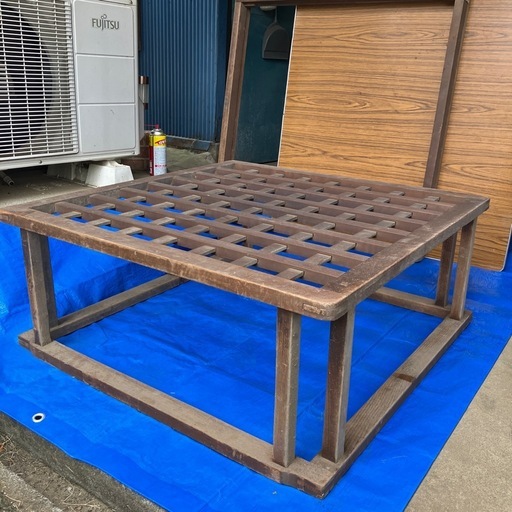 昭和レトロ　骨董品　掘りごたつ用こたつやぐら(枠、天板付き)　