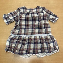 女児100サイズ・シャツワンピース(チェック柄)の画像
