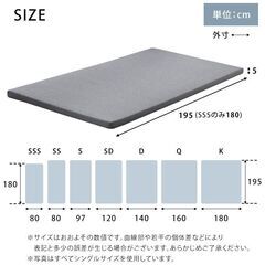 高反発ウレタンマットレス　キングサイズ　グレーの画像