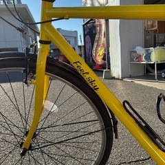 人気カラー!! イエロー Feel Sky クロスバイク 自転車 段切り　 の画像