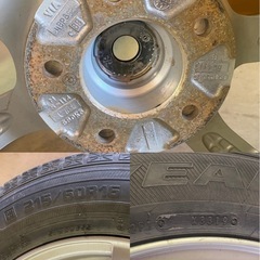 ※　タイヤホイール　4本セット　スタッドレス　215/60R16 16インチ　2019年製　5穴 WEDS VOLGA7 16×6.5J +38 PCD 114.3の画像