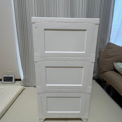 即決OK！ニトリ 白3段衣装ケース 高さ66cm 幅34cm 奥行43cm 500円 つくば市内の画像