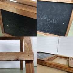 木製 温かみのある黒板ボード ウェルカムボード 看板★（黒板面張り替え前提）管理番号MN835MCの画像