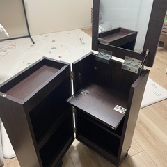 コスメワゴン メイクボックス 鏡付きの画像