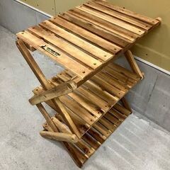 木製３段折りたたみラック【管理番号597】の画像