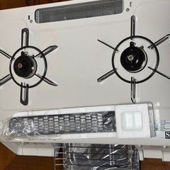 ほぼ新品　動作確認のみパロマ　都市ガス用　ガスコンロIC-735WHA-L-1 ホワイトガスコンロ 2口　都市ガス用　調理未使用の画像