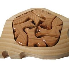 キタキツネの可愛い箸置き なんとパズルになります 未使用品の画像