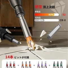 電動ドライバー 小型 軽量 充電式 1800mAh 正逆転 LEDライト付き DIY 家庭用 の画像