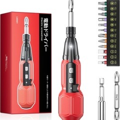 電動ドライバー 小型 軽量 充電式 1800mAh 正逆転 LEDライト付き DIY 家庭用 の画像