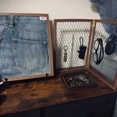 ハンドメイド　Levi's　デニムポスター　ミニフェンスの画像