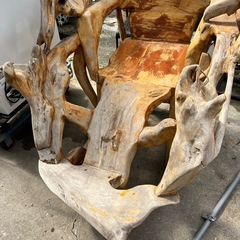 全長137㎝‼️大型ロッキングチェア　1枚木　無垢材　木製家具　リラックス🌿揺れる椅子🍉プロフ必読　　の画像