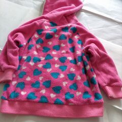 ③💗ハートAnnies Little ピンクフリース　古着 110cm 　USEDの画像