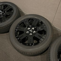 【新車外し】デリカD5 シャモニー 18インチ タイヤ＆アルミホイール＋ホイールナット Chamonix ブラックの画像