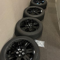 【新車外し】デリカD5 シャモニー 18インチ タイヤ＆アルミホイール＋ホイールナット Chamonix ブラックの画像