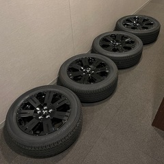 【新車外し】デリカD5 シャモニー 18インチ タイヤ＆アルミホイール＋ホイールナット Chamonix ブラックの画像