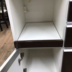 【ジャングルジャングル広陵店】家具　松田家具　キッチンボード　ブラウン✕ホワイト　【ジモティー特別価格！！】の画像