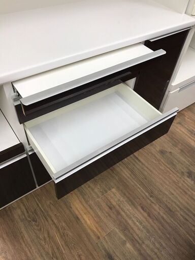 【ジャングルジャングル広陵店】家具　松田家具　キッチンボード　ブラウン✕ホワイト　【ジモティー特別価格！！】