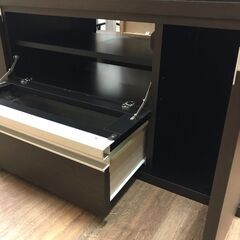 【ジャングルジャングル広陵店】TV台　ハイタイプ　ブラック✕ブラウンの画像