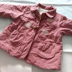 ④ピンクフード付上着　冬服子供服 　USEDの画像