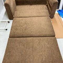 【美品】多機能！快適な座り心地の折り畳み式ソファーベッド（2人掛け）【管理番号118】の画像