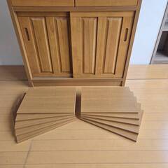 未使用 美品 サンプル品 食器棚 幅90.5 大量収納 引戸 引き出し ナチュラル ヴィンテージ 高さ180.5 キッチンボード スリム ガラスの画像