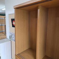 未使用 美品 サンプル品 食器棚 幅90.5 大量収納 引戸 引き出し ナチュラル ヴィンテージ 高さ180.5 キッチンボード スリム ガラスの画像