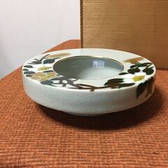 お値下げ【未使用品ビンテージ】九谷焼 岳洋造 応接揃 花器 壺 花瓶 灰皿 松寿堂 共箱 木箱 記念品の画像