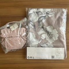 GRL 新品　三上悠亜 水彩花柄浴衣セット　帯　巾着　fy004 tr714の画像