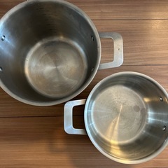 無印良品　MUJI ステンレスアルミ　全面三層両手鍋　3.0L 6.0L セットの画像