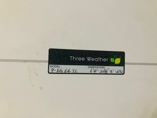 Three Weather サーフボード 6'4” フィン付き サーフィン　サーフィンボード　ファンボード