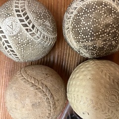 野球ボール4個＆新品サッカーボールネット2個の画像
