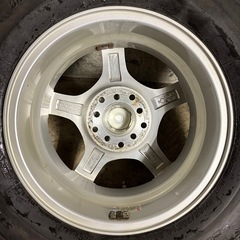C-5 タイヤ 中古BRIDGESTONE STUDLESS BLIZZAK VRX3 185/70R14 アルミホイール Treffer 14inch の画像