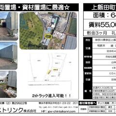 神奈川県横浜市泉区上飯田町貸地　☆車両置場・資材置き場に最適☆