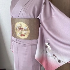 極美品ぼかし染め分け 付下げ 正絹 螺鈿箔 金彩箔の画像