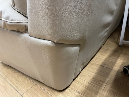 レザーソファ ホワイト 使用感あり 訳あり 中古