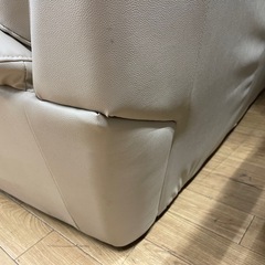 レザーソファ ホワイト 使用感あり 訳あり 中古の画像