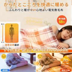 電気毛布❣️掛け敷き兼用 5秒速暖 ひざ掛け 洗える 150×80cm 80Wの画像