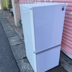 北九州市内配送設置無料　保証付き シャープ SHARP 冷蔵庫 （137L・つけかえどっちもドア） 2ドア クリアホワイト SJ-GD14C-Wの画像