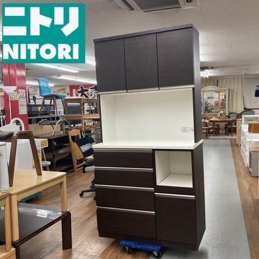 S365 ⭐ NITORI ニトリ キッチンボード ソフトクローズ搭載 幅100cm USED シミ キズ有