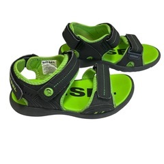 【最安値】DIESEL キッズサンダル 黒　緑 ブラック グリーン　20cmの画像